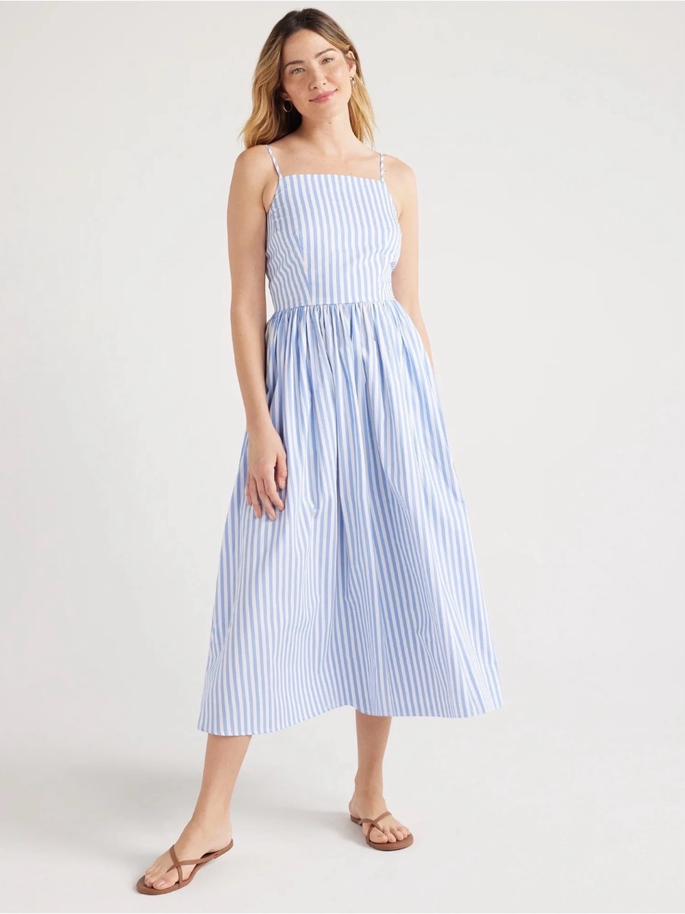 Women’s Striped Sundress with Spaghetti Straps
